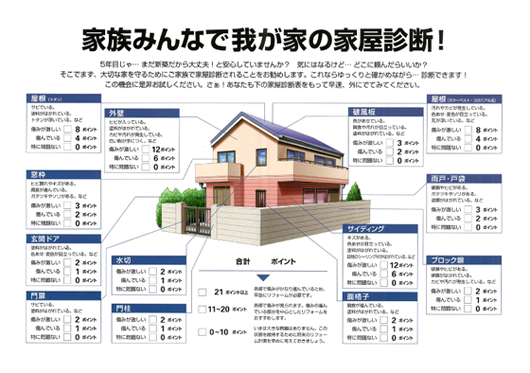 家族みんなで我が家の家屋診断！